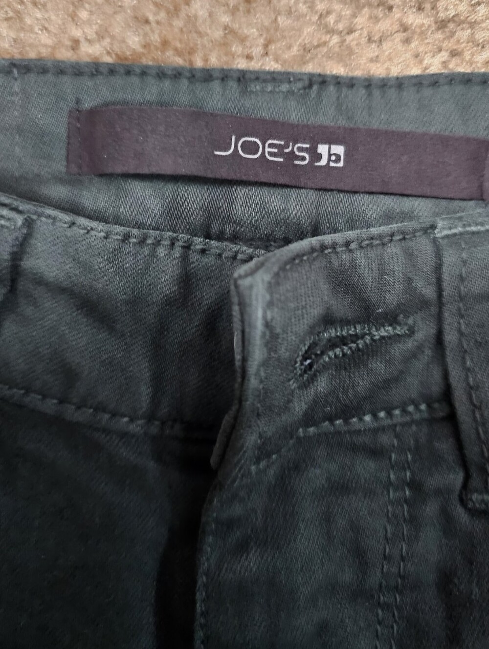 Joe's Jeans Womens Dark Green Straight-Leg Jeans